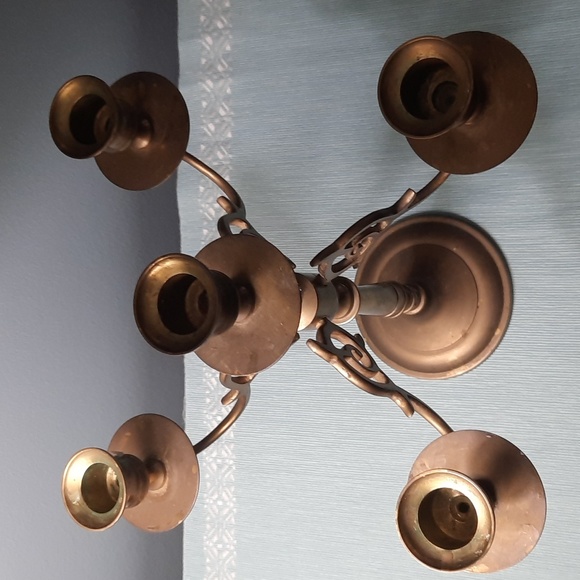 Vintage Brass Candelabra Candlestick Holder - Picture 3 of 9